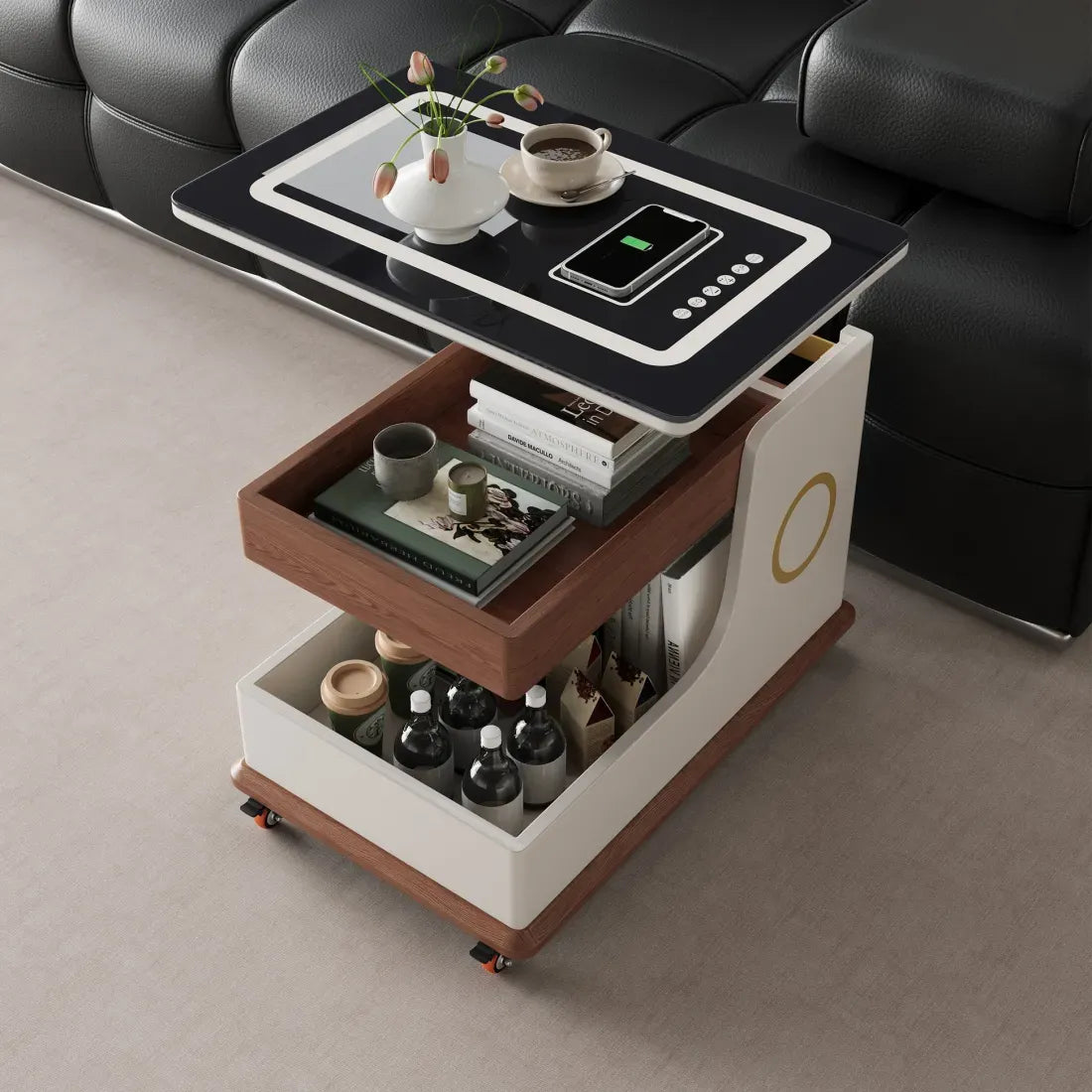 [Last day discount]Ultimate Modern Side Table for Home with Touch Screen & Speaker-P