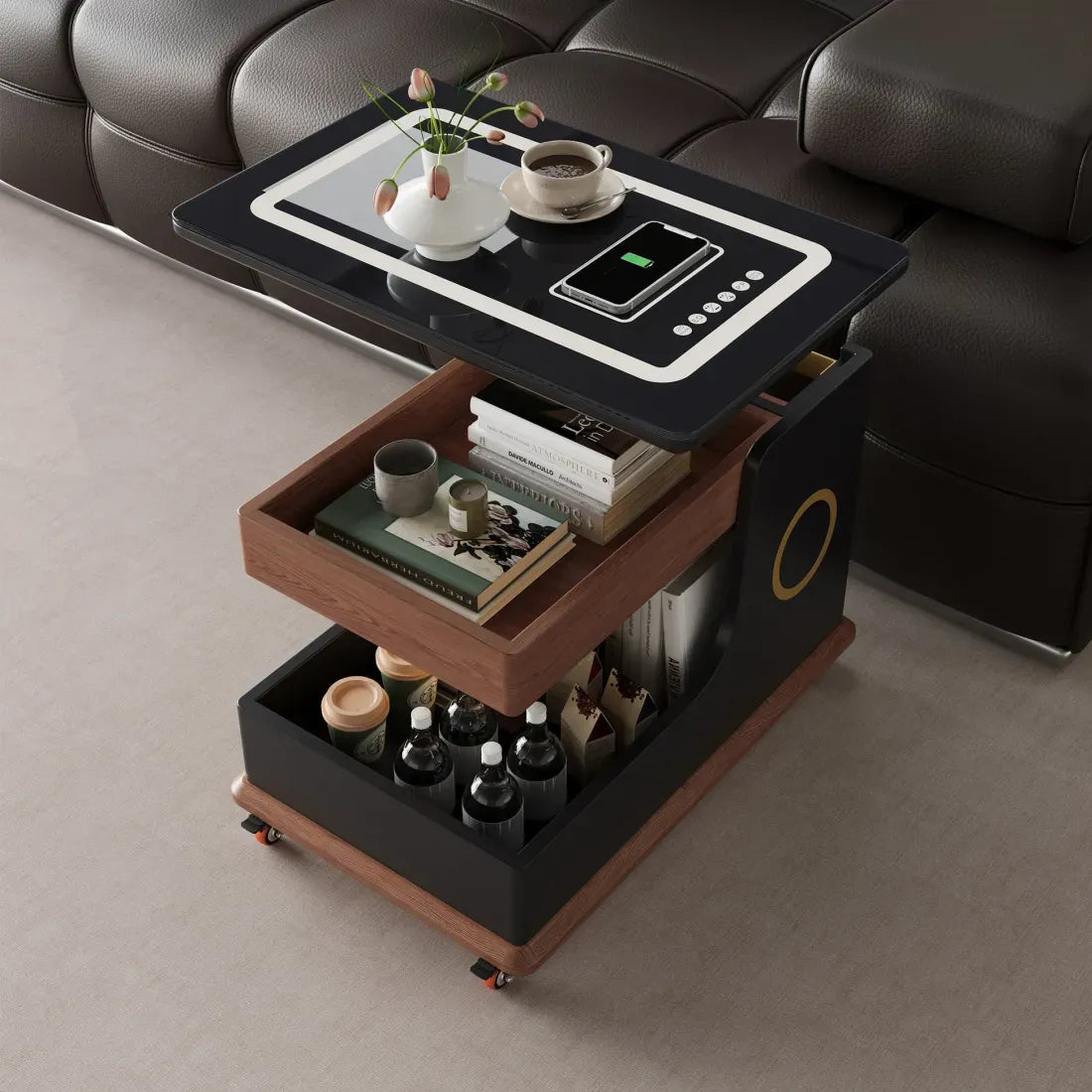 [Last day discount]Ultimate Modern Side Table for Home with Touch Screen & Speaker-P