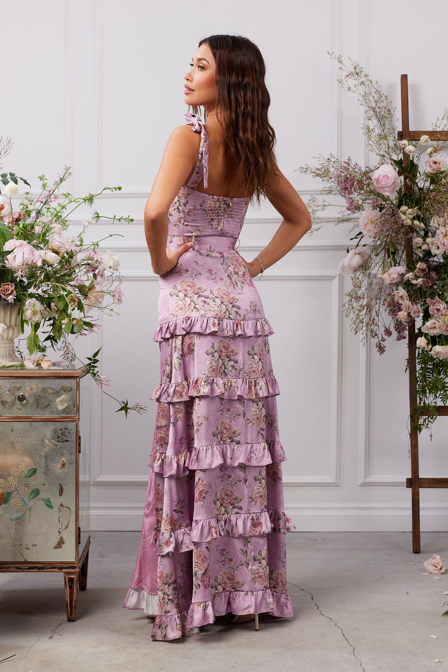 The Lisianthus Dress in Lilac Tapestry Rose