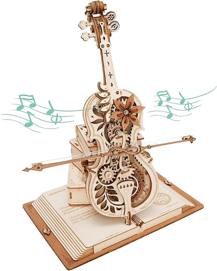 mrosto™-DIY Wooden Cello, Self Playing Musical Instrument, Magic Music Box, Cool Gift Ideas